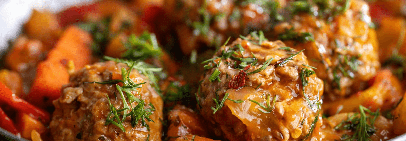 Delicious meatballs with vegetables